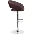 Merrick Lane Tabouret de bar moderne à dossier mi-hauteur arrondi avec siège pivotant réglable en hauteur