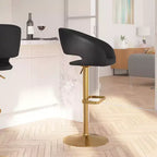 Merrick Lane Tabouret de bar moderne à dossier mi-hauteur arrondi avec siège pivotant réglable en hauteur