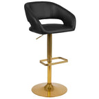 Merrick Lane Tabouret de bar moderne à dossier mi-hauteur arrondi avec siège pivotant réglable en hauteur