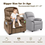 Fauteuil inclinable pour enfants Costway en velours avec porte-gobelet et poche latérale bleu/rose