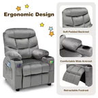 Fauteuil inclinable pour enfants Costway en velours avec porte-gobelet et poche latérale bleu/rose