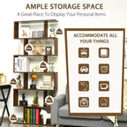Costway Lot de 1 ou 2 bibliothèques en forme de S à 6 niveaux, étagère de rangement, présentoir à livres, étagère en Z, café