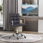 Chaise de bureau HOMCOM moderne en cuir PU rembourré, hauteur réglable, roulettes pivotantes à 360°