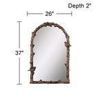 Miroir mural Uttermost Arched Top Vanity Accent, cadre en métal doré et gris antique rustique, 66 cm de large pour salle de bain, chambre, salon, maison
