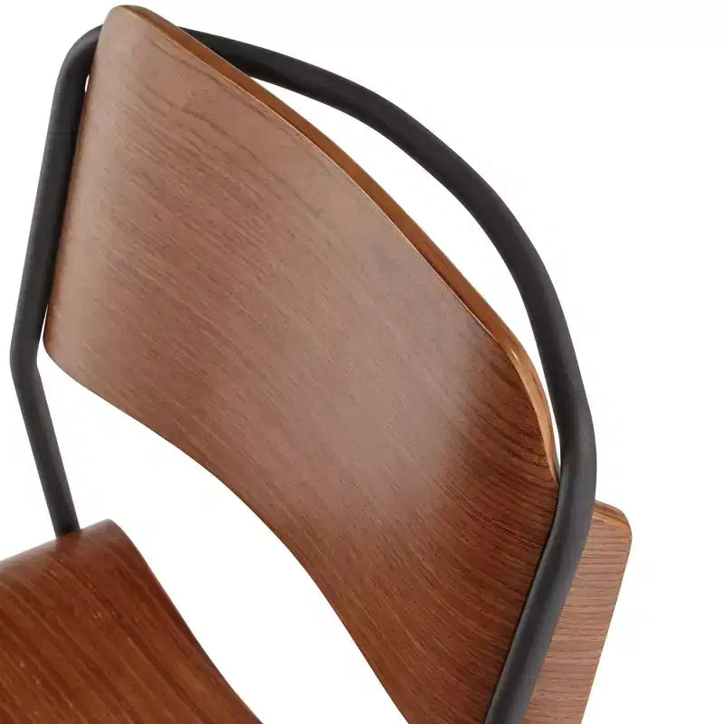Chaise 55 Downing Street Mael moderne en bois courbé et en acier