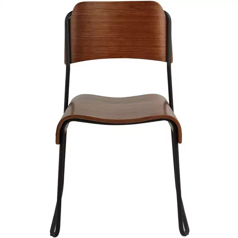 Chaise 55 Downing Street Mael moderne en bois courbé et en acier