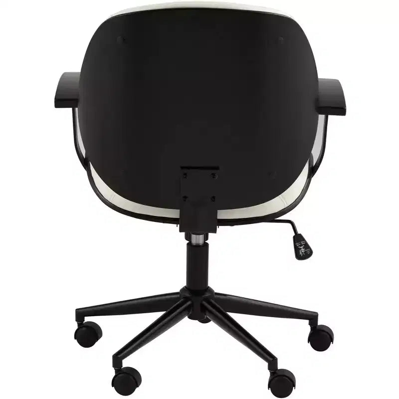 55 Downing Street Chaise de bureau pivotante réglable en tissu et acier Julian White