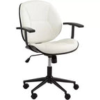 55 Downing Street Chaise de bureau pivotante réglable en tissu et acier Julian White
