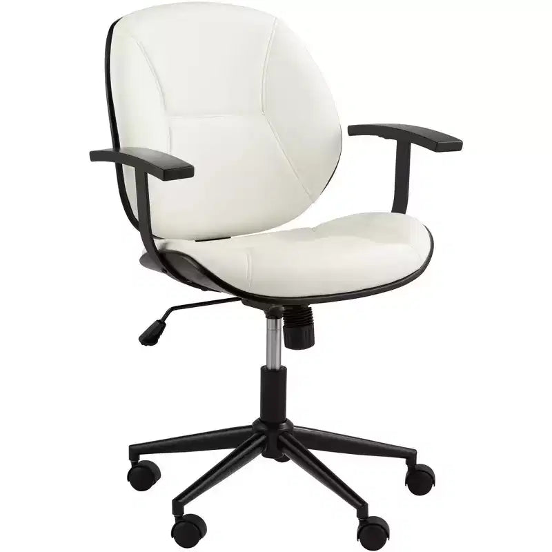 55 Downing Street Chaise de bureau pivotante réglable en tissu et acier Julian White