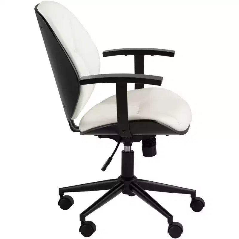 55 Downing Street Chaise de bureau pivotante réglable en tissu et acier Julian White