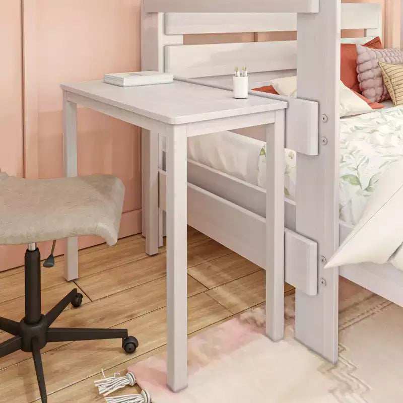 Lit superposé en L Max & Lily Farmhouse, format double au-dessus de grand, avec bureau