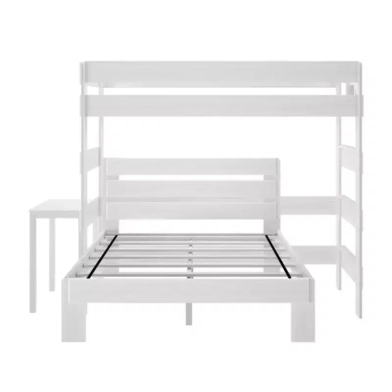 Lit superposé en L Max & Lily Farmhouse, format double au-dessus de grand, avec bureau