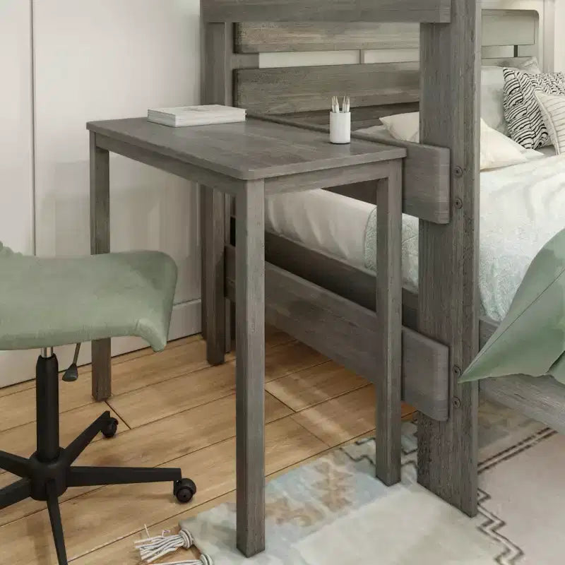 Lit superposé en L Max & Lily Farmhouse, format double au-dessus de grand, avec bureau