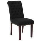 Merrick Lane Upholstered Parsons Chair with Nailhead Trim