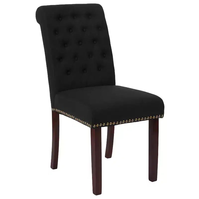 Merrick Lane Upholstered Parsons Chair with Nailhead Trim