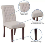Chaise Parsons rembourrée Merrick Lane avec garniture cloutée