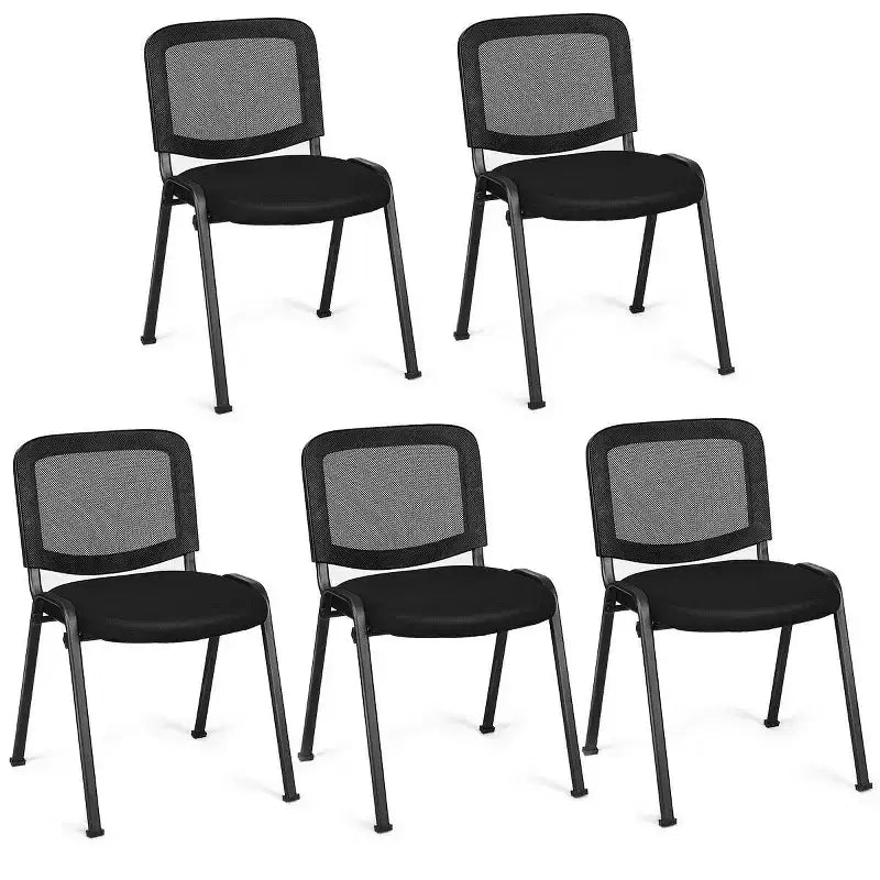 Lot de 5 chaises de conférence Costway en maille avec siège en tissu rembourré pour bureau à domicile