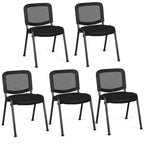 Lot de 5 chaises de conférence Costway en maille avec siège en tissu rembourré pour bureau à domicile