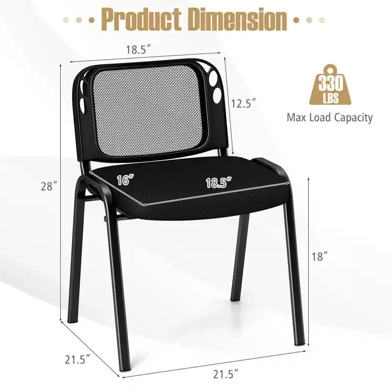 Lot de 5 chaises de conférence Costway en maille avec siège en tissu rembourré pour bureau à domicile