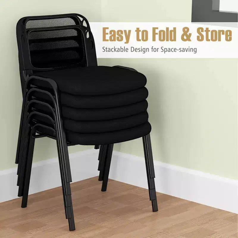 Lot de 5 chaises de conférence Costway en maille avec siège en tissu rembourré pour bureau à domicile