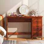 Bureau d'ordinateur Costway, bureau d'étude, poste de travail de bureau à domicile avec 3 tiroirs Blanc/Noir/Marron