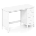 Bureau d'ordinateur Costway, bureau d'étude, poste de travail de bureau à domicile avec 3 tiroirs Blanc/Noir/Marron