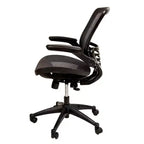 Chaise de bureau pivotante de direction Flash Furniture à dossier mi-hauteur en maille transparente avec accoudoirs relevables