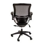 Chaise de bureau pivotante de direction Flash Furniture à dossier mi-hauteur en maille transparente avec accoudoirs relevables