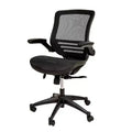 Chaise de bureau pivotante de direction Flash Furniture à dossier mi-hauteur en maille transparente avec accoudoirs relevables