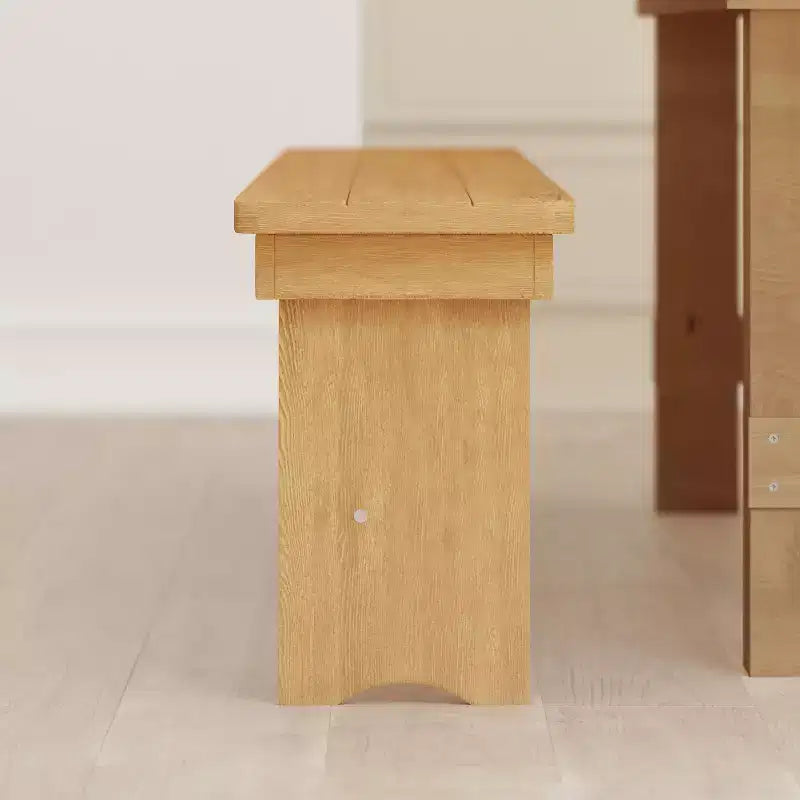 Banc de ferme pliable Emma et Oliver 8' x 12 en pin massif antique et rustique - Banc portable