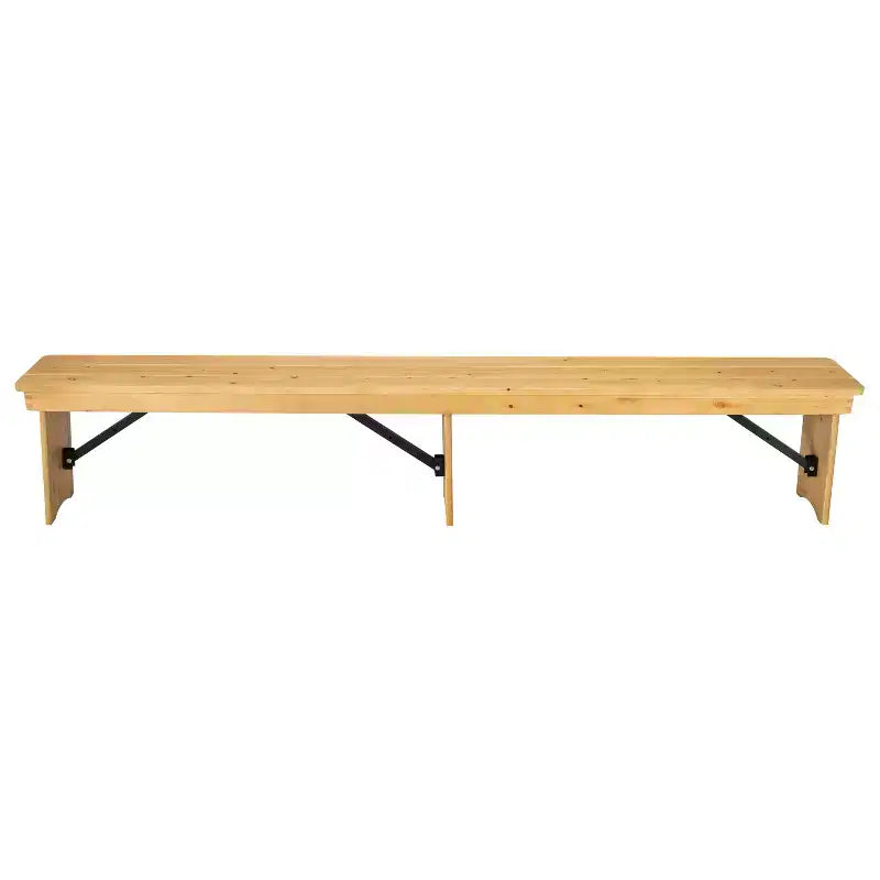Banc de ferme pliable Emma et Oliver 8' x 12 en pin massif antique et rustique - Banc portable