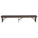 Banc de ferme pliable Emma et Oliver 8' x 12 en pin massif antique et rustique - Banc portable