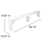 Banc de ferme pliable Emma et Oliver 8' x 12 en pin massif antique et rustique - Banc portable