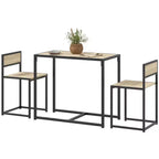 Ensemble table et 2 tabourets de bar industriels HOMCOM, ensemble table et chaises de comptoir pour petits espaces, salle à manger