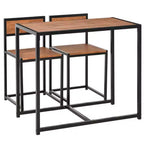 Ensemble table et 2 tabourets de bar industriels HOMCOM, ensemble table et chaises de comptoir pour petits espaces, salle à manger