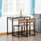 Ensemble table et 2 tabourets de bar industriels HOMCOM, ensemble table et chaises de comptoir pour petits espaces, salle à manger