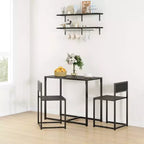 Ensemble table et 2 tabourets de bar industriels HOMCOM, ensemble table et chaises de comptoir pour petits espaces, salle à manger
