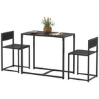 Ensemble table et 2 tabourets de bar industriels HOMCOM, ensemble table et chaises de comptoir pour petits espaces, salle à manger