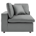 Commix Chaise d'Angle surdimensionnée en Similicuir Rembourrée de Duvet - Modway