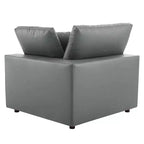 Commix Chaise d'Angle surdimensionnée en Similicuir Rembourrée de Duvet - Modway