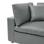 Commix Chaise d'Angle surdimensionnée en Similicuir Rembourrée de Duvet - Modway