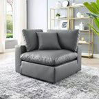 Commix Chaise d'Angle surdimensionnée en Similicuir Rembourrée de Duvet - Modway
