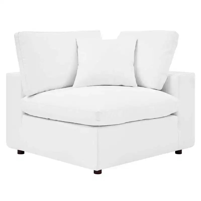 Commix Chaise d'Angle surdimensionnée en Similicuir Rembourrée de Duvet - Modway