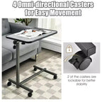 Costway Table Roulante à Plateau Inclinable pour Lit et Ordinateur Portable Gary