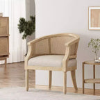 Chaise d'appoint en bois et rotin de style campagnard Steinaker - Christopher Knight Home