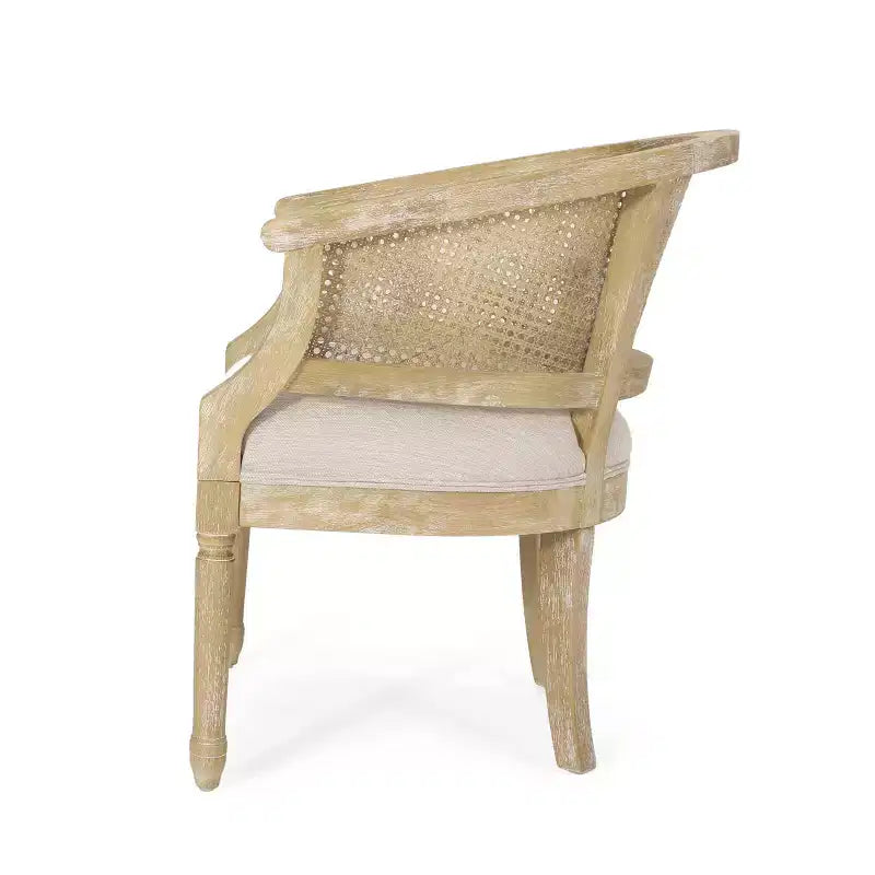 Chaise d'appoint en bois et rotin de style campagnard Steinaker - Christopher Knight Home