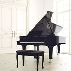 Costway Banc de piano en cuir PU avec siège de clavier double rembourré en bois massif, rangement, noir