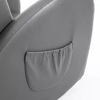 Qaba Canapé pour enfants avec poche latérale, fauteuil à bascule en cuir PU pour tout-petits, gris