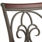 55 Downing Street Tabourets de Bar Pivotants en Métal Colton, Lot de 2, Marron, Hauteur 61 cm, Coussins Ronds Traditionnels avec Dossier et Repose-Pieds pour Hauteur de Comptoir de Cuisine