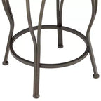 55 Downing Street Tabourets de Bar Pivotants en Métal Colton, Lot de 2, Marron, Hauteur 61 cm, Coussins Ronds Traditionnels avec Dossier et Repose-Pieds pour Hauteur de Comptoir de Cuisine